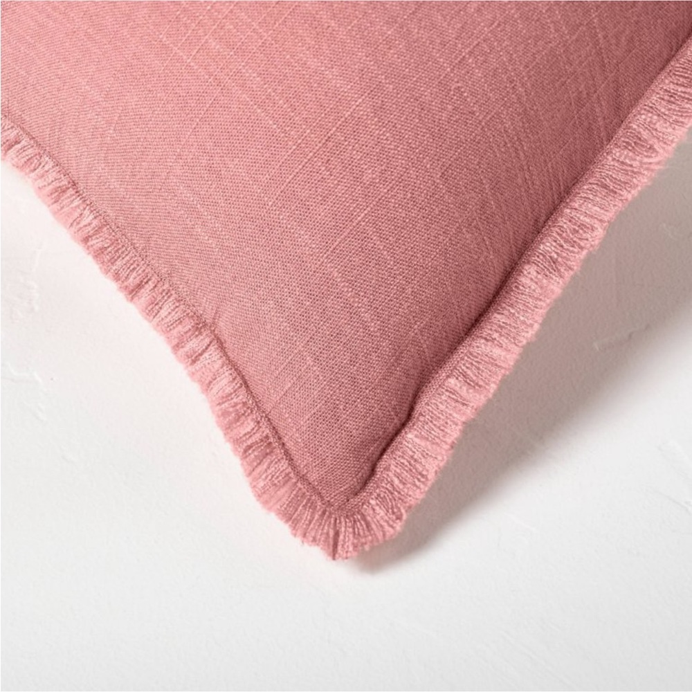 New Casaluna Pillow Sham Linen Blend Heavyweight Standard Size in Rose Pink - Picture 7 of 11
